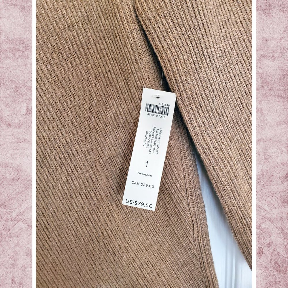 NEW Chico's 3/4 Sleeve Sweater - Picture 2 of 7